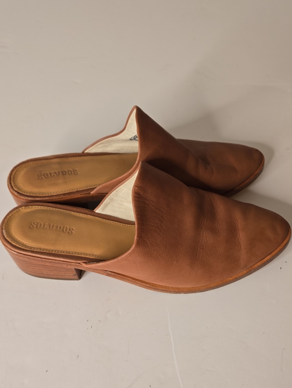 Soludos Brown Leather Mule Shoes Size 9 - Picture 6 of 12